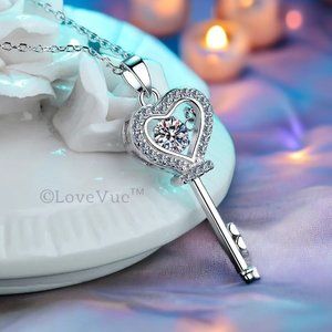 Certified 0.5ct. t.w. Diamond Dancing Key Necklace VVS1 GRA Certified